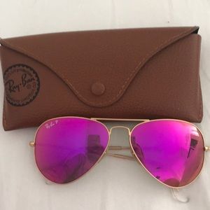 Polarized Pink/Purple Aviator Ray-Bans